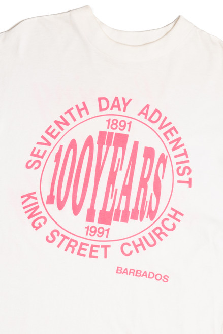 Vintage Seventh Day Adventist "100 Years" "Serving God And Humanity" T-Shirt