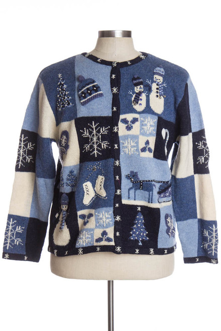 Blue Ugly Christmas Cardigan 37663