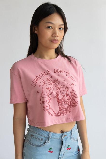 Cowgirls Don't Cry Crop Tee