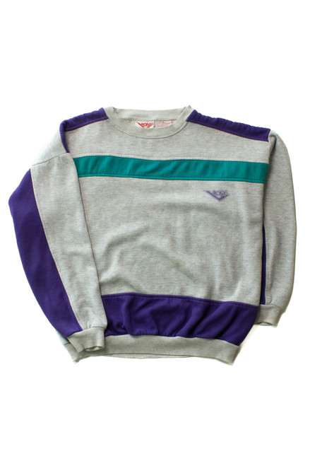 Vintage Gray Pony Color Block Sweatshirt (1990s)