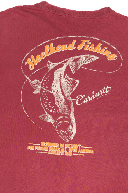 Distressed Carhartt "Steelhead Fishing" Pocket T-Shirt