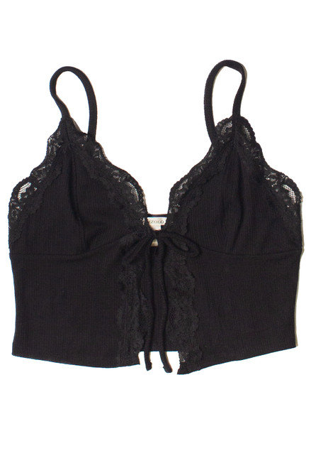 Tie Front Lace Trim Cami 