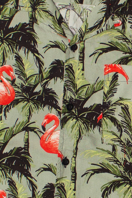 Flamingo Palms Button Up Shirt