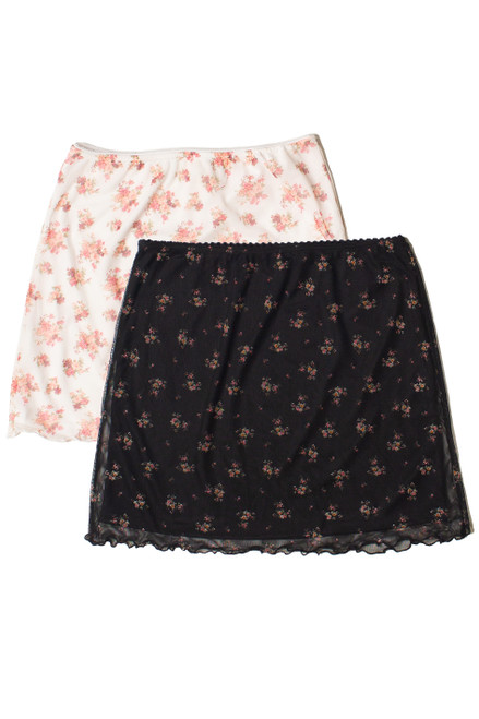 Floral Mesh Mini Skirt