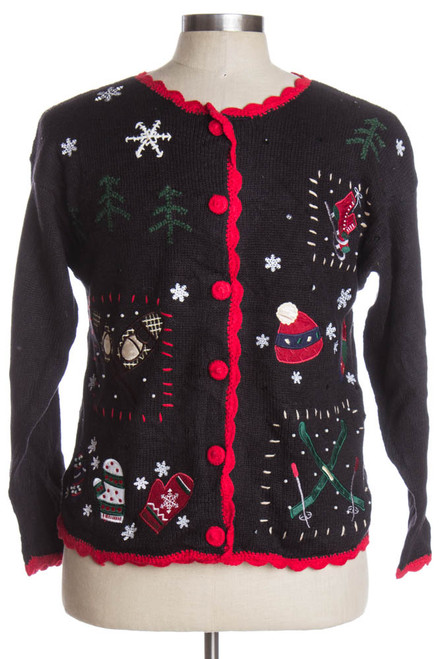 Black Ugly Christmas Cardigan 38386