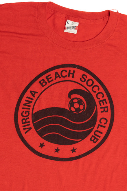 Vintage "Virginia Beach Soccer Club" Coach Screen Stars Single Stitch T-Shirt (1980s)