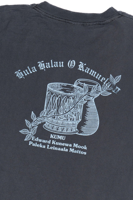 Vintage "Hula Halau O Kamuela" Drums Single Stitch T-Shirt (1980s)