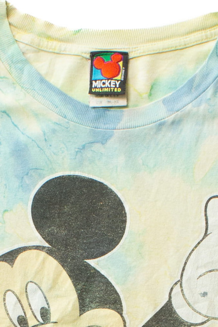 Vintage Mickey Mouse Blue Tie Dye T-Shirt (1990s)