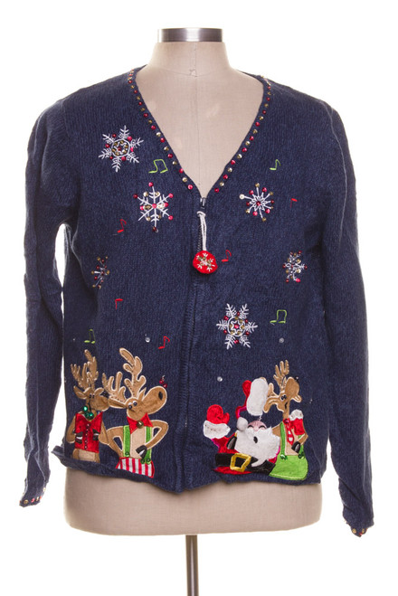 Blue Ugly Christmas Cardigan 42049