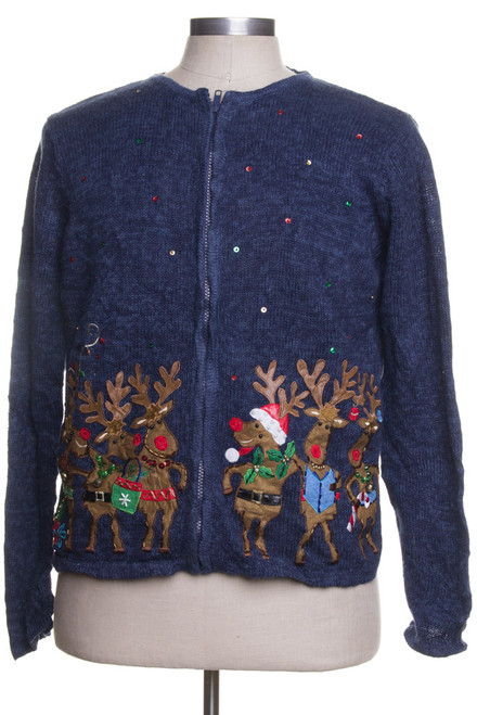 Blue Ugly Christmas Cardigan 41536