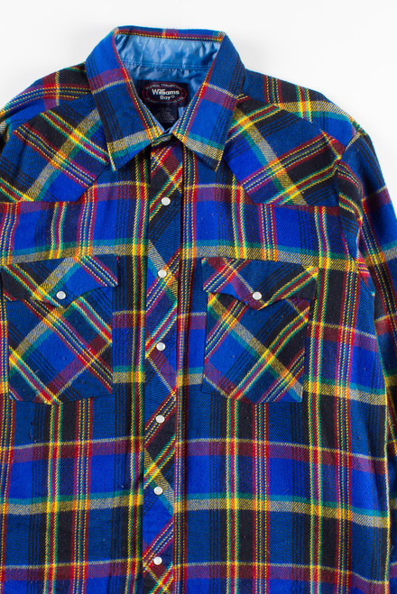 Vintage Blue Plaid Flannel