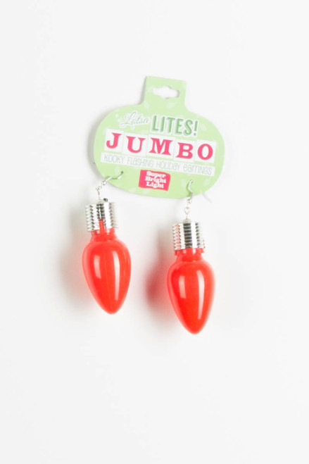 Red Light up Bulb Earrings