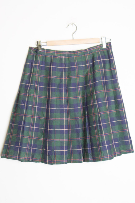 Green & Navy Pleated Skirt 1
