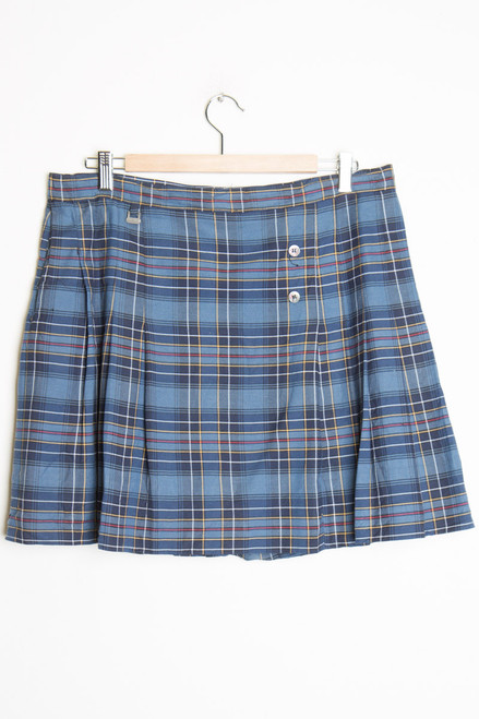 Blue Pleated Skirt