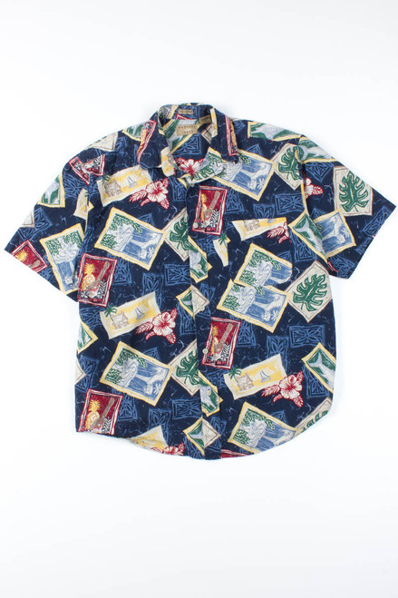 Blue Collage Vintage Hawaiian