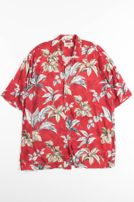 Red Palm Leaf Vintage Hawaiian