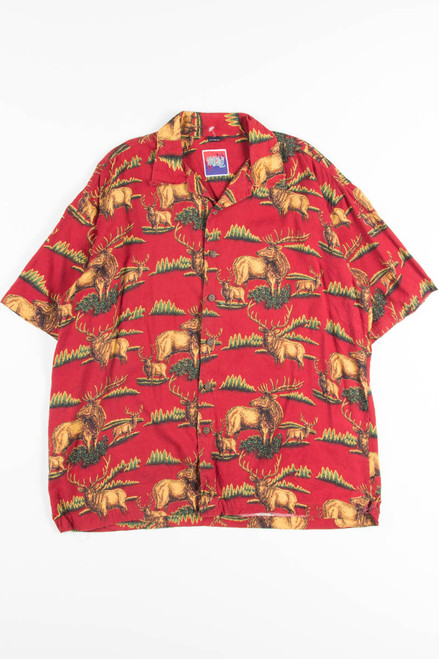 Red Elk Vintage Button Up Shirt