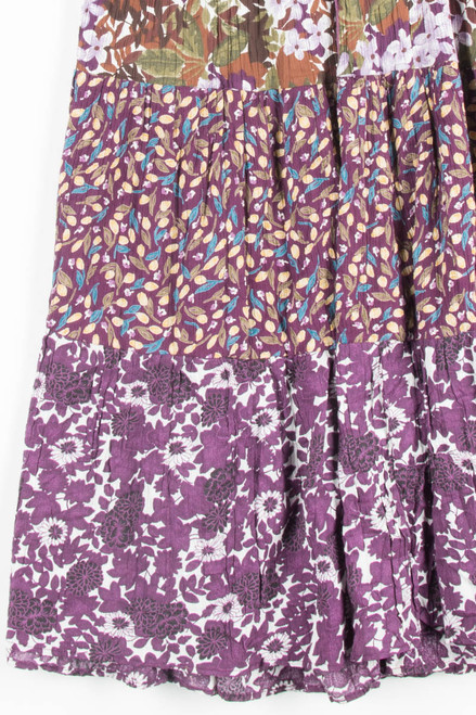 Purple Floral Hippie Skirt