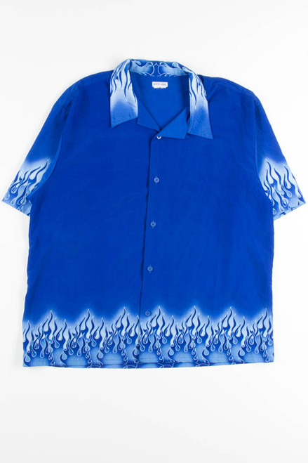 Blue Flame Rave Y2K Shirt 1