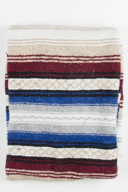 Burgundy & Blue Vintage Blanket