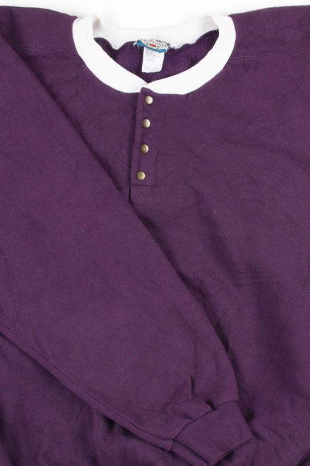 Plum Button Up Sweatshirt