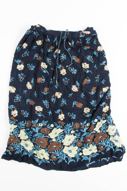 Navy Floral Hippie Skirt