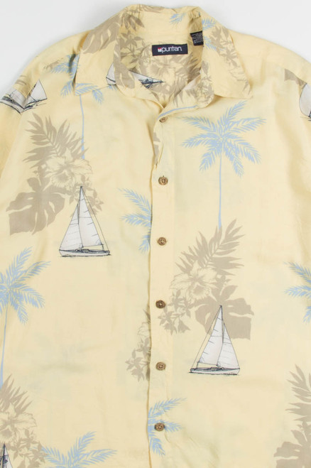 Yellow Sailboat Vintage Hawaiian 1