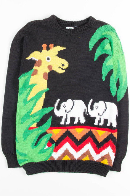 Vintage Safari Animals Sweater