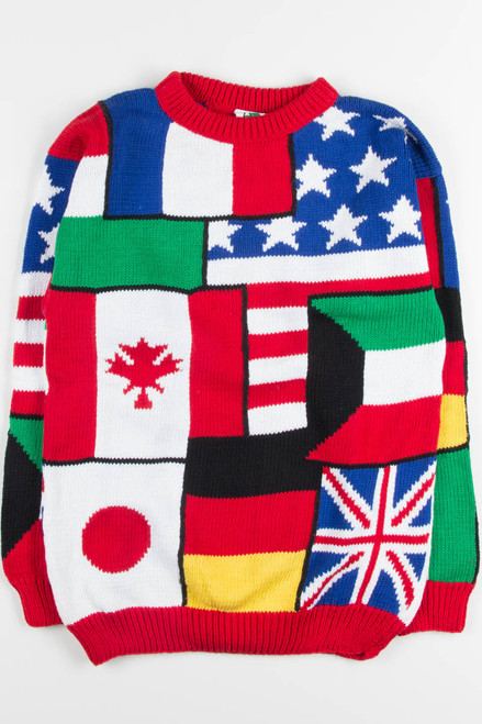 Vintage Flag Collage Sweater 3