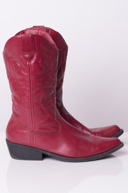 Red Vegan Cowboy Boots (10M)