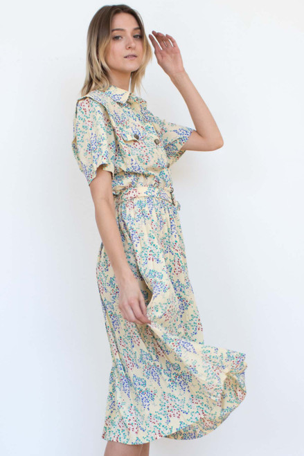Yellow Floral Day Dress