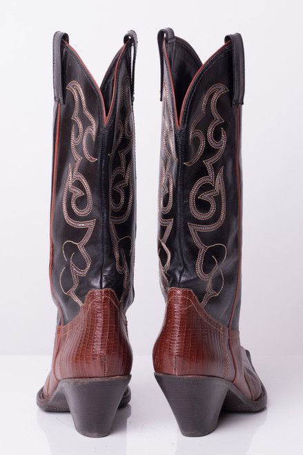 Two-Toned Embroidered Cowboy Boots (7M)