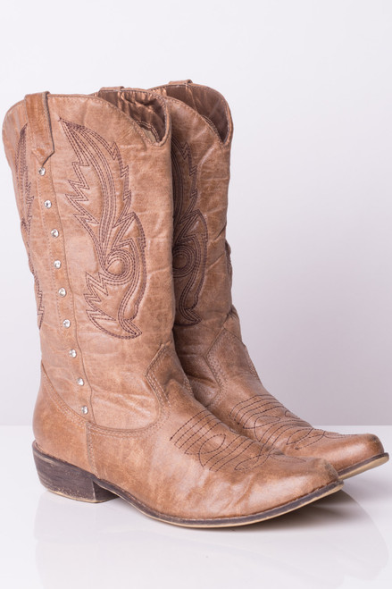 Side Studded Vintage Cowboy Boots