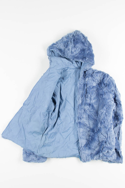 Reversible Blue Fur Coat