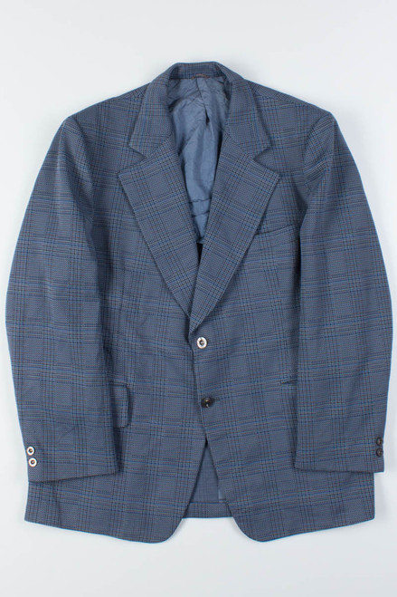 Blue Grey Plaid Vintage Blazer