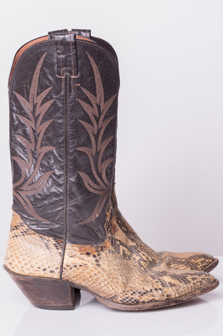 Vintage Nocona Snakeskin Cowboy Boots (9.5D)