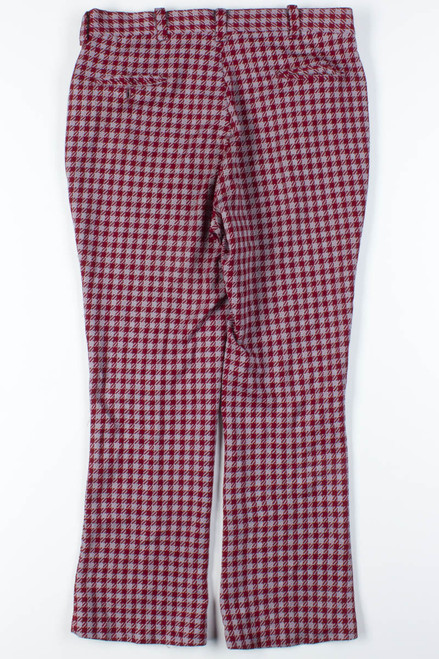 Red Gingham Bell Bottom Pants