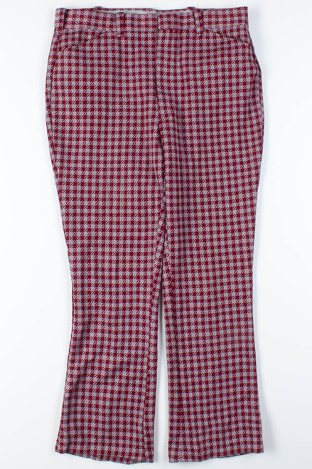 Red Gingham Bell Bottom Pants