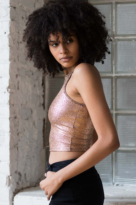 Cracked Copper Metallic Cami