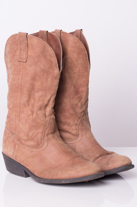 Sand Suede Cowboy Boots (8.5M)