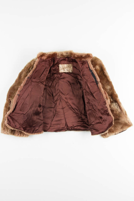 Short Brown Vintage Fur Coat 1