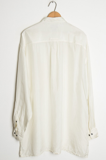 White Long Sleeve Silk Shirt