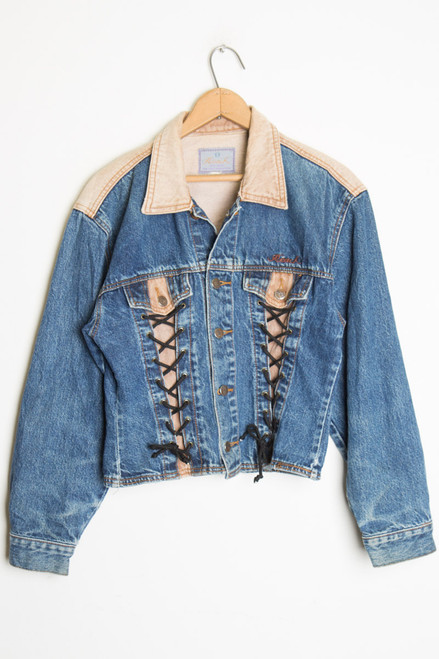 Lace Up Denim Jacket