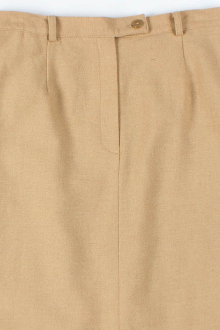 Tan Wool Pencil Skirt