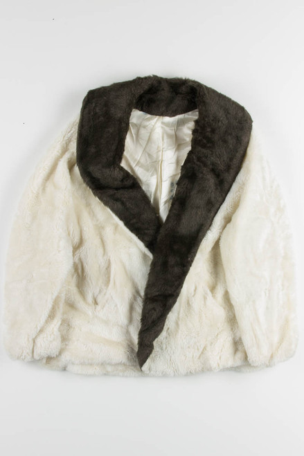 Short White Vintage Fur Coat