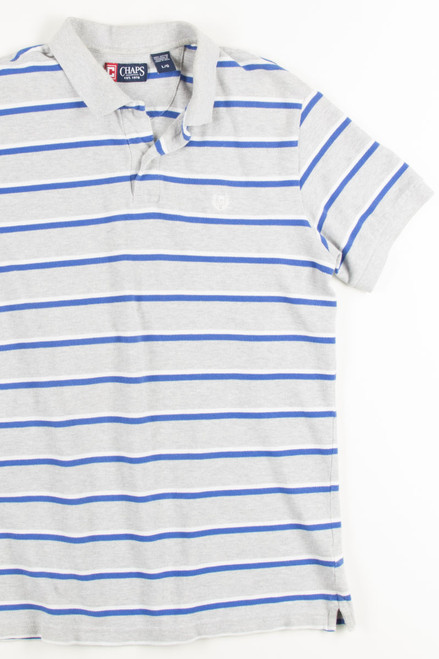 Blue Striped Chaps Polo Shirt