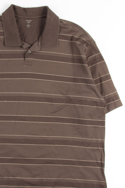 Brown Striped Polo Shirt