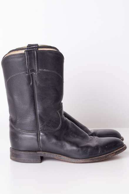 Black Justin Vintage Cowboy Boots (9.5 D)