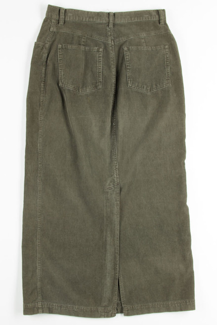 Olive Corduroy Maxi Skirt