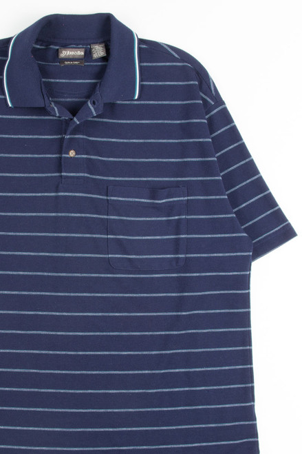 Navy Striped Polo Shirt